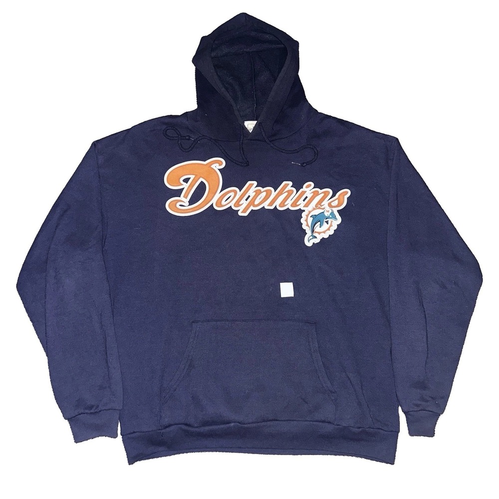 Vintage Y2K Miami Dolphins NFL Navy Blue Pullover Hoodie Mens Size XL Retro